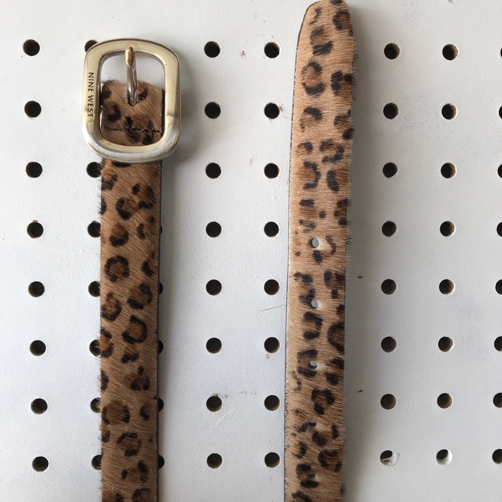 Leopard Calf Hair Nine West belt